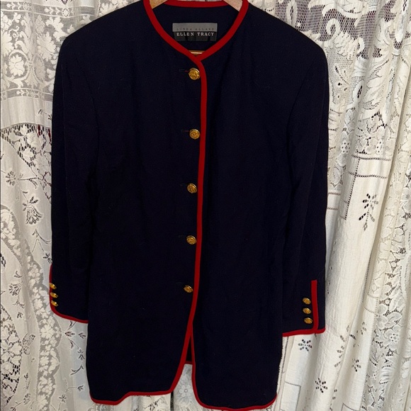 Ellen Tracy Linda Ballard military style blazer - Picture 3 of 5